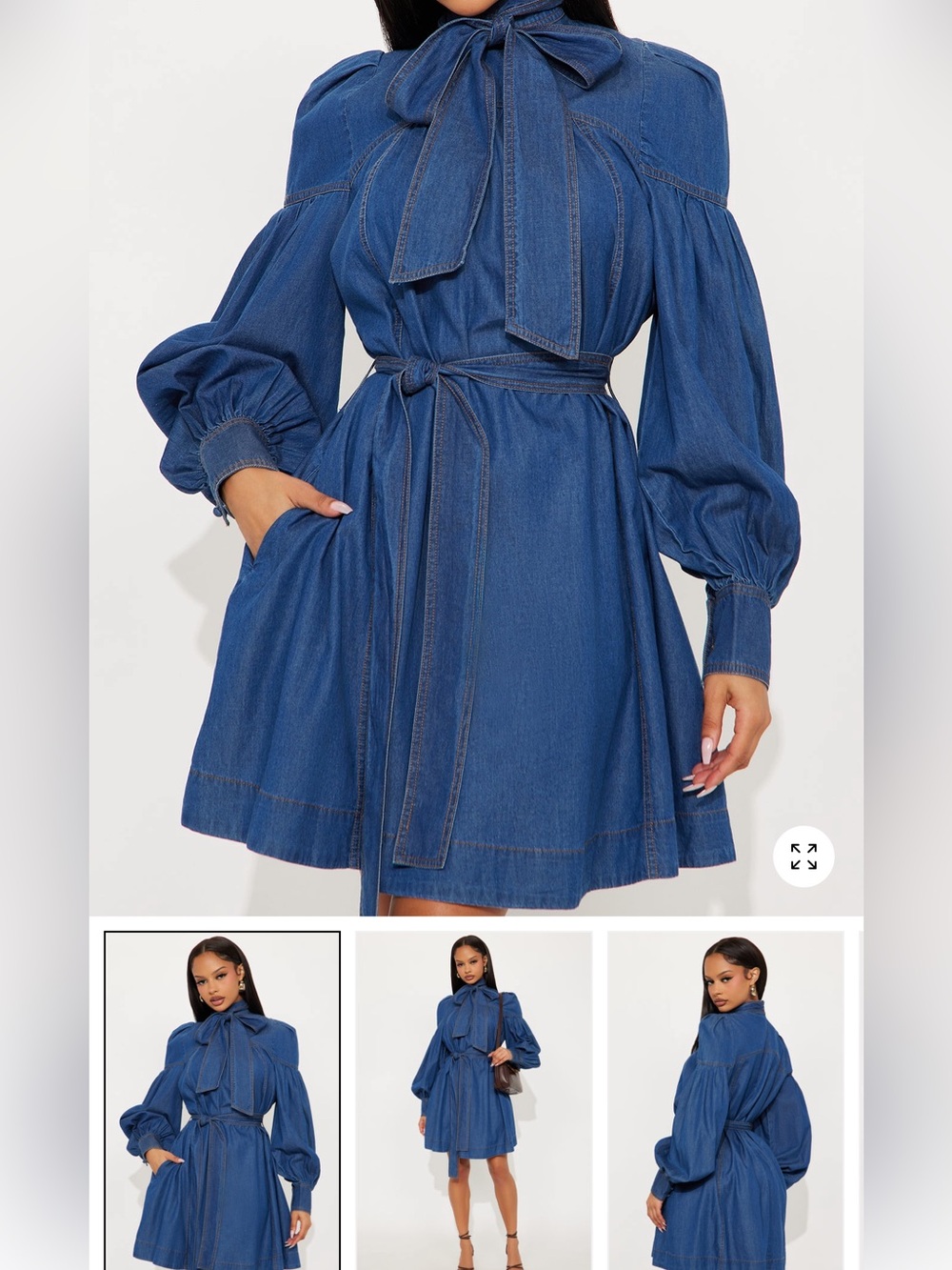 Fashion Nova Navy Blue Midi Dress